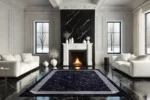 Noir Marble Elegance Washable Rug