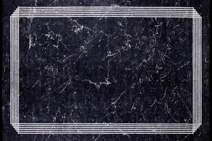 Noir Marble Elegance Washable Rug