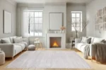 Minimalist Ivory Washable Rug