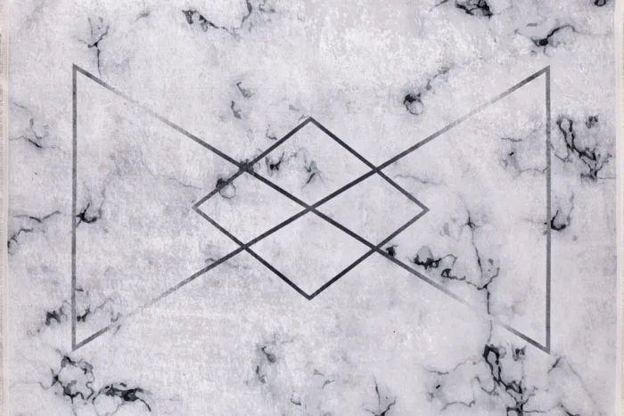 Marble Geometric Luxe Washable Rug