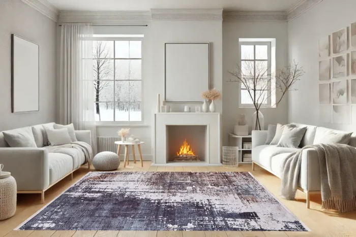 Rustic Abstract Modern Washable Rug