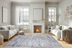 Calming Blue Tones Washable Rug