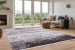 Modern Industrial Gray Washable Rug