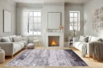 Modern Industrial Gray Washable Rug