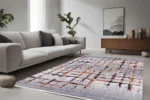 Rustic Grid Washable Rug