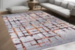 Rustic Grid Washable Rug