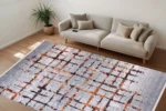 Rustic Grid Washable Rug