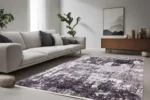 Monochrome Distressed Washable Rug