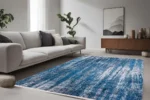 Oceanic Waves Textured Washable Rug