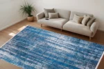 Oceanic Waves Textured Washable Rug