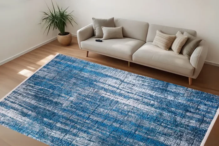 Oceanic Waves Textured Washable Rug