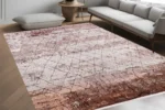 Rustic Diamond Pattern Washable Rug