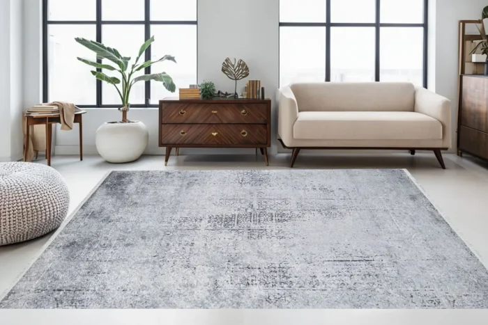 Gray Veil Washable Rug