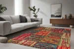 Rainbow Patchwork Washable Rug