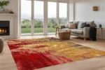 Crimson Blaze Washable Rug