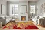 Crimson Blaze Washable Rug