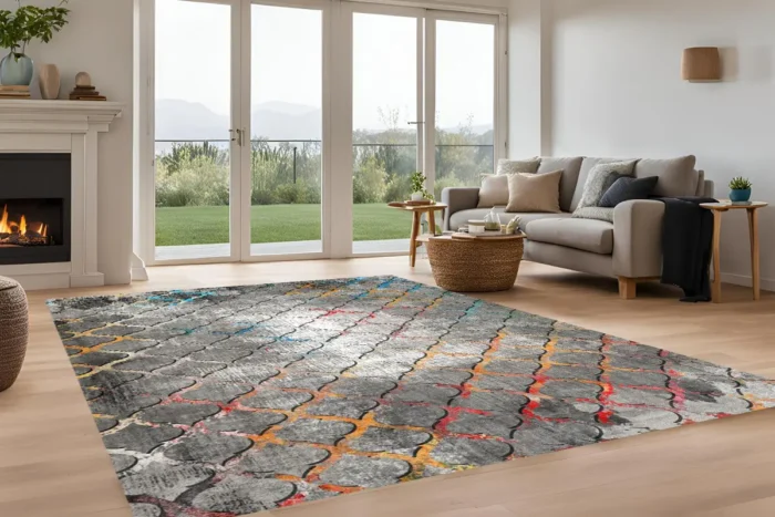 Prismatic Lattice Washable Rug