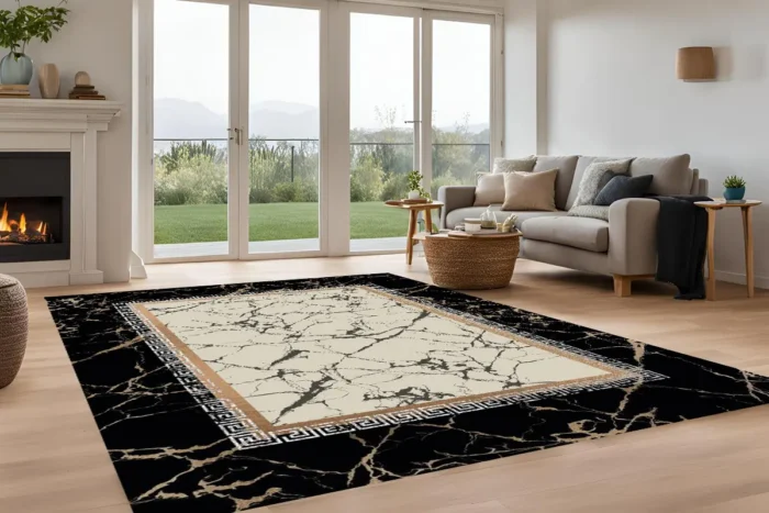 Marble Elegance Washable Rug