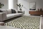 Monochrome Diamond Washable Rug