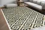 Monochrome Diamond Washable Rug