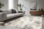 Ethereal Beige Abstract Washable Rug