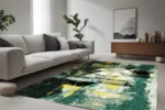 Emerald Geo Abstract Washable Rug