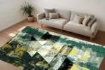 Emerald Geo Abstract Washable Rug