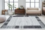 Monochrome Elegance Area Washable Rug