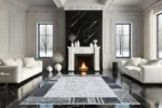 Monochrome Elegance Area Washable Rug