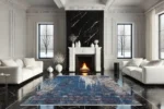 Indigo Cascade Washable Rug