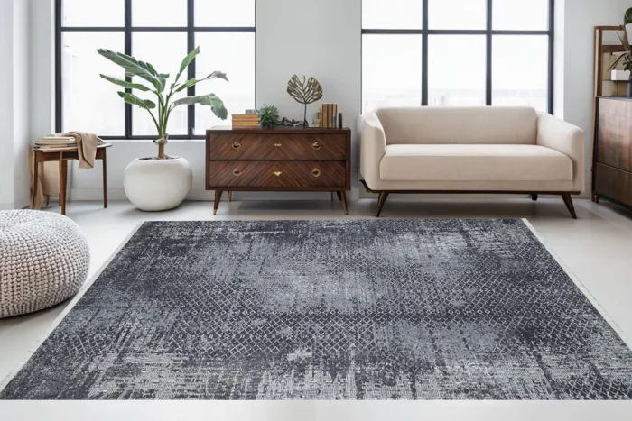 Obsidian Glow Washable Rug