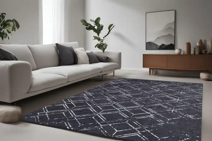 Geometric Frost 4 Washable Rug