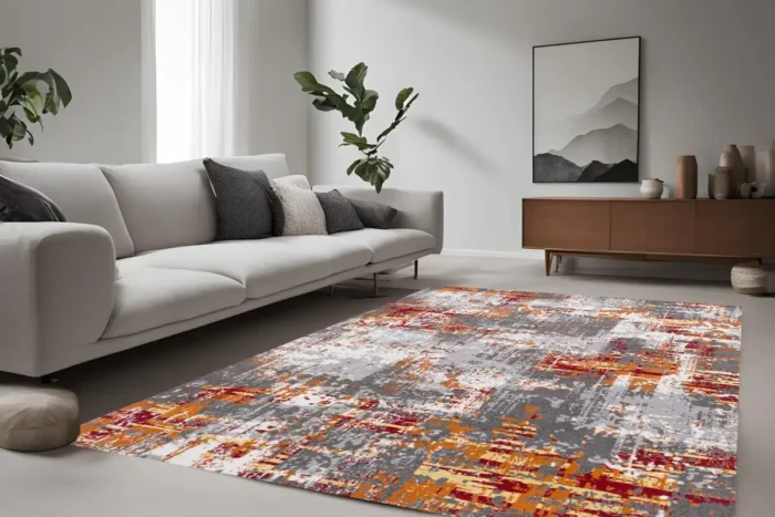 Fiery Cascade Washable Rug