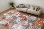 Fiery Cascade Washable Rug