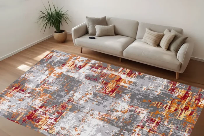 Fiery Cascade Washable Rug