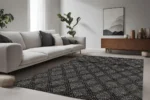 Lattice Noir Washable Rug