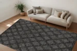 Lattice Noir Washable Rug